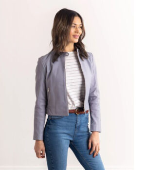 Women Lowestone Leather Jacket in Lavender